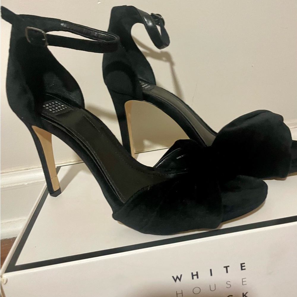 White House Black Market Velvet Black Heels